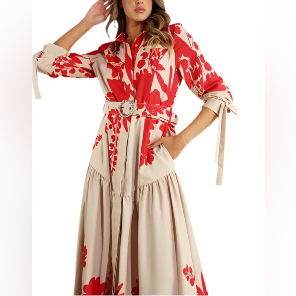 Button Down Printed Maxi Dress - image 1